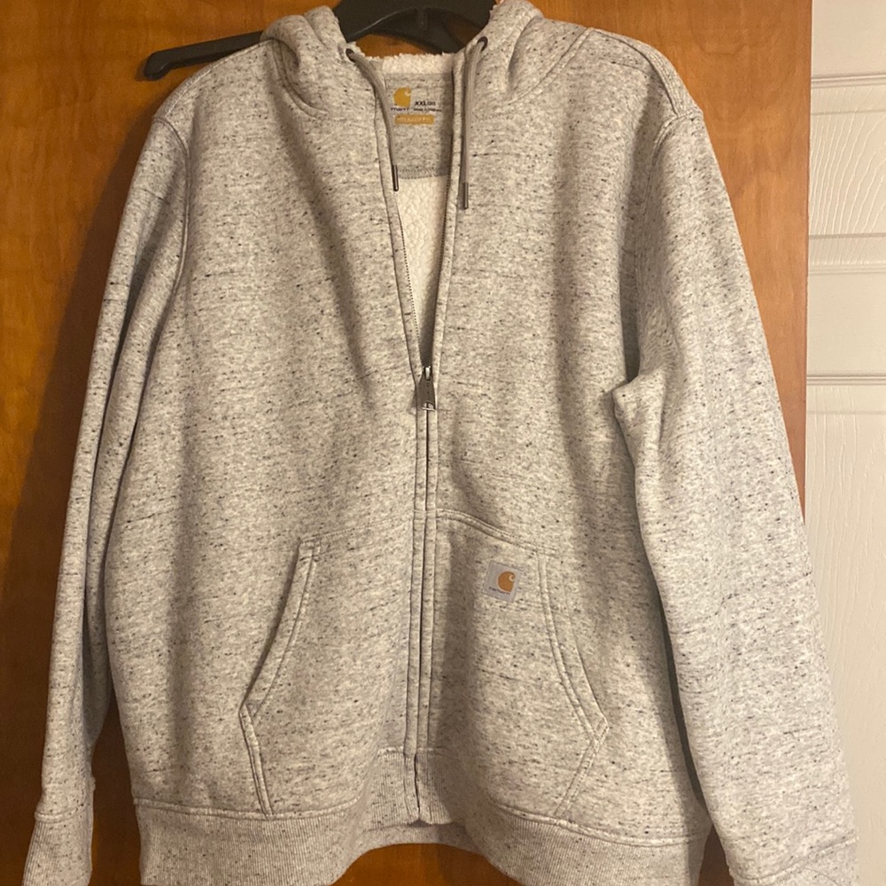 Carhartt grey zip up sweatshirt